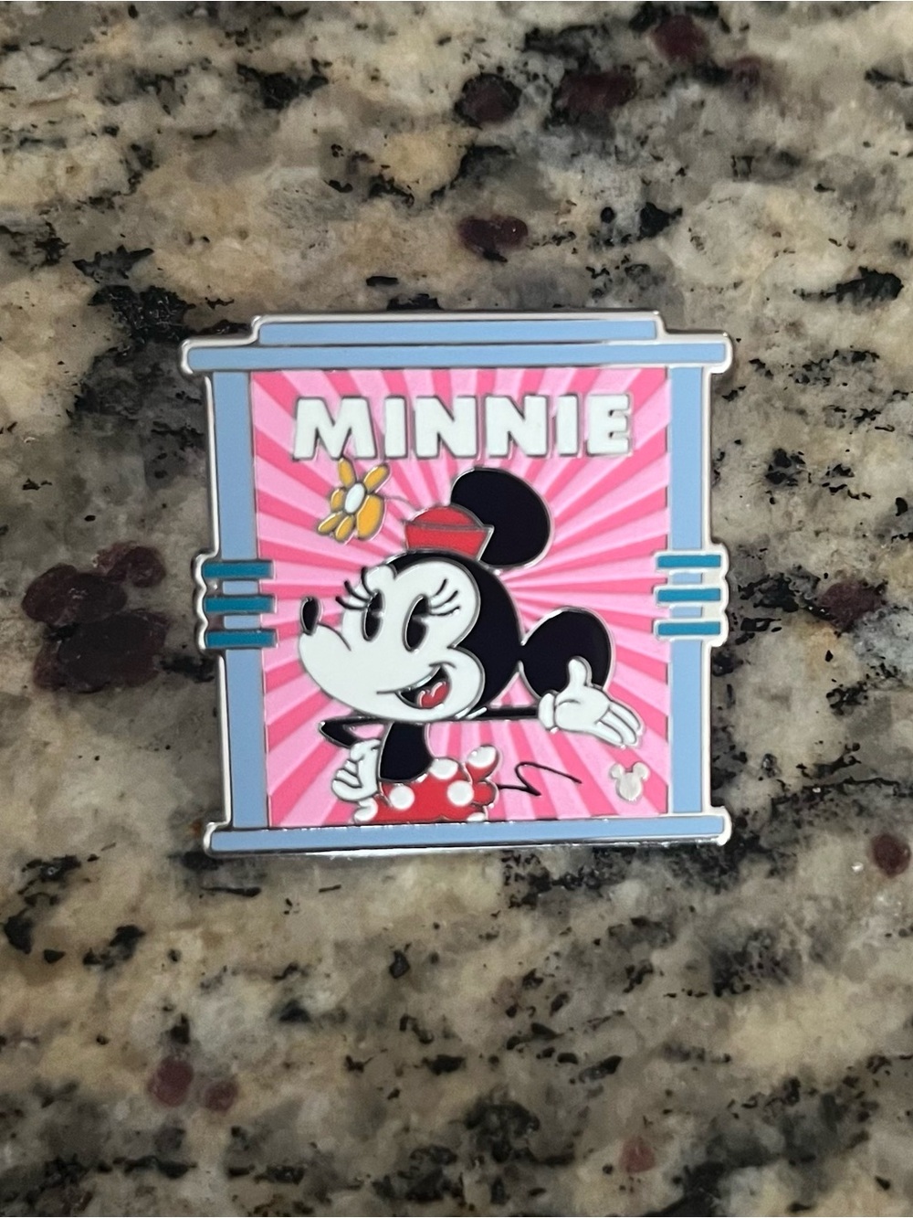 Disney Minnie Mouse Pink and Light Blue Enamel Pin
